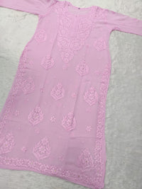 Premium 3D work Viscose Muqaish Kurti - Chikankari official