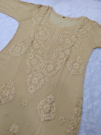 Premium 3D work Viscose Muqaish Kurti - Chikankari official