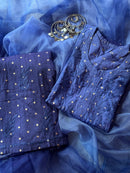 premium beautiful bindi chanderi set with organza dupatta - Chikankari official