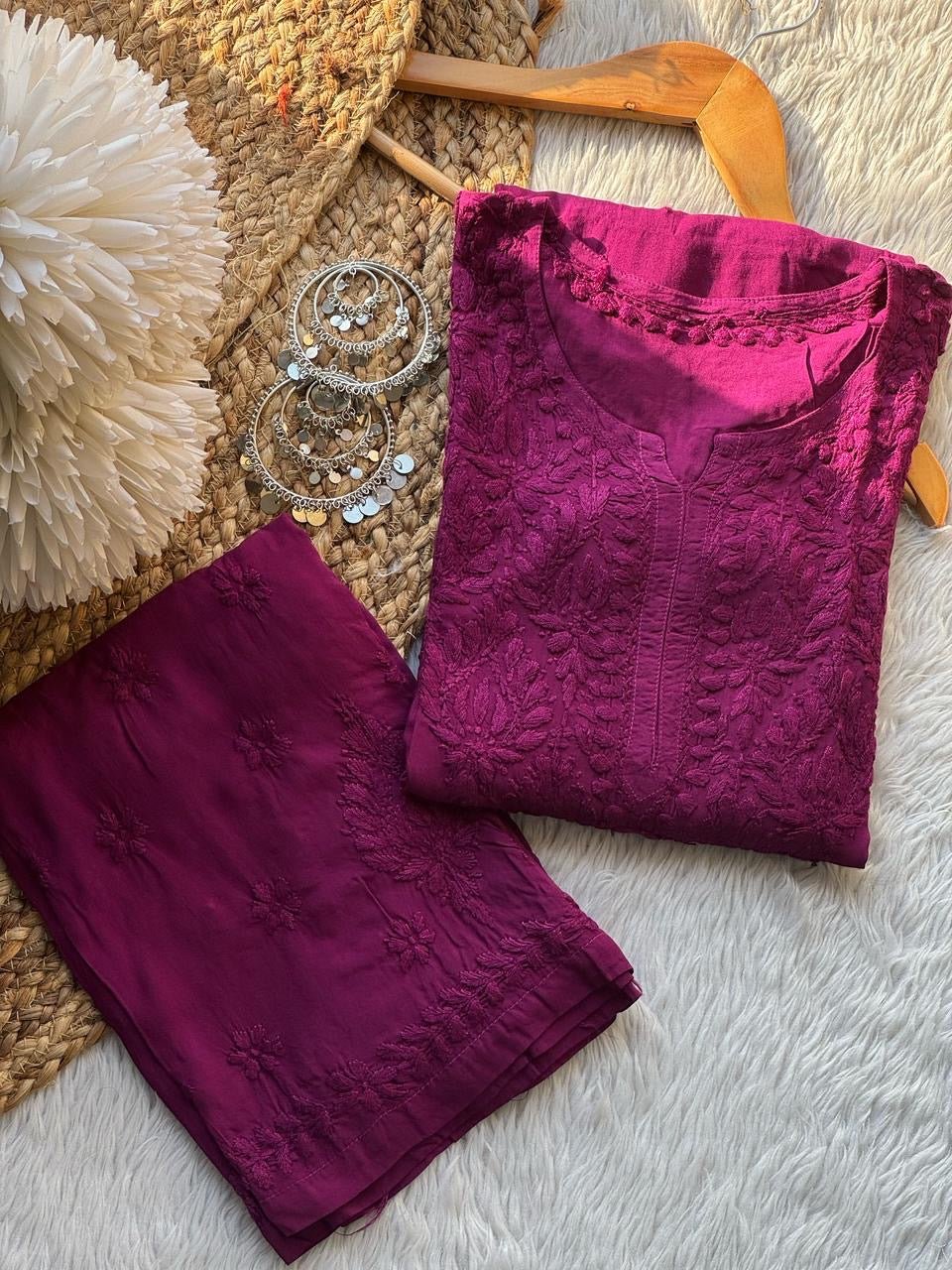 Premium Boota Modal Set - Chikankari official