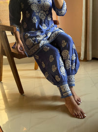 Premium Butter soft Chanderi Short Afghani co - ord set - Chikankari official