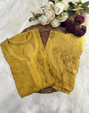 Premium Chanderi Dyed Co - ord - Chikankari official