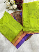 Premium Chanderi Dyed Co - ord - Chikankari official
