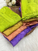 Premium Chanderi Dyed Co - ord - Chikankari official