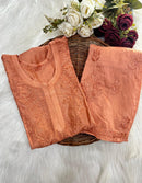 Premium Chanderi Dyed Co - ord - Chikankari official