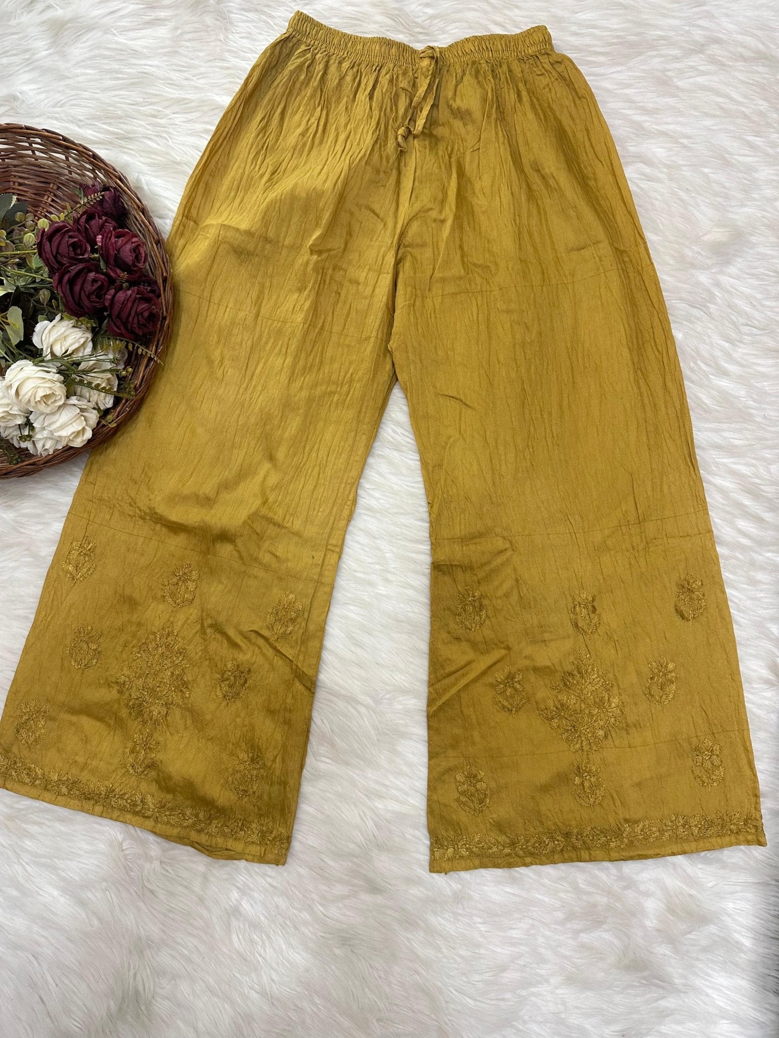 Premium Chanderi Dyed Co - ord - Chikankari official