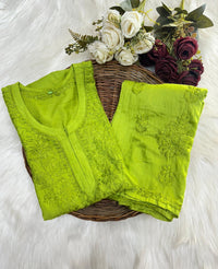 Premium Chanderi Dyed Co - ord - Chikankari official