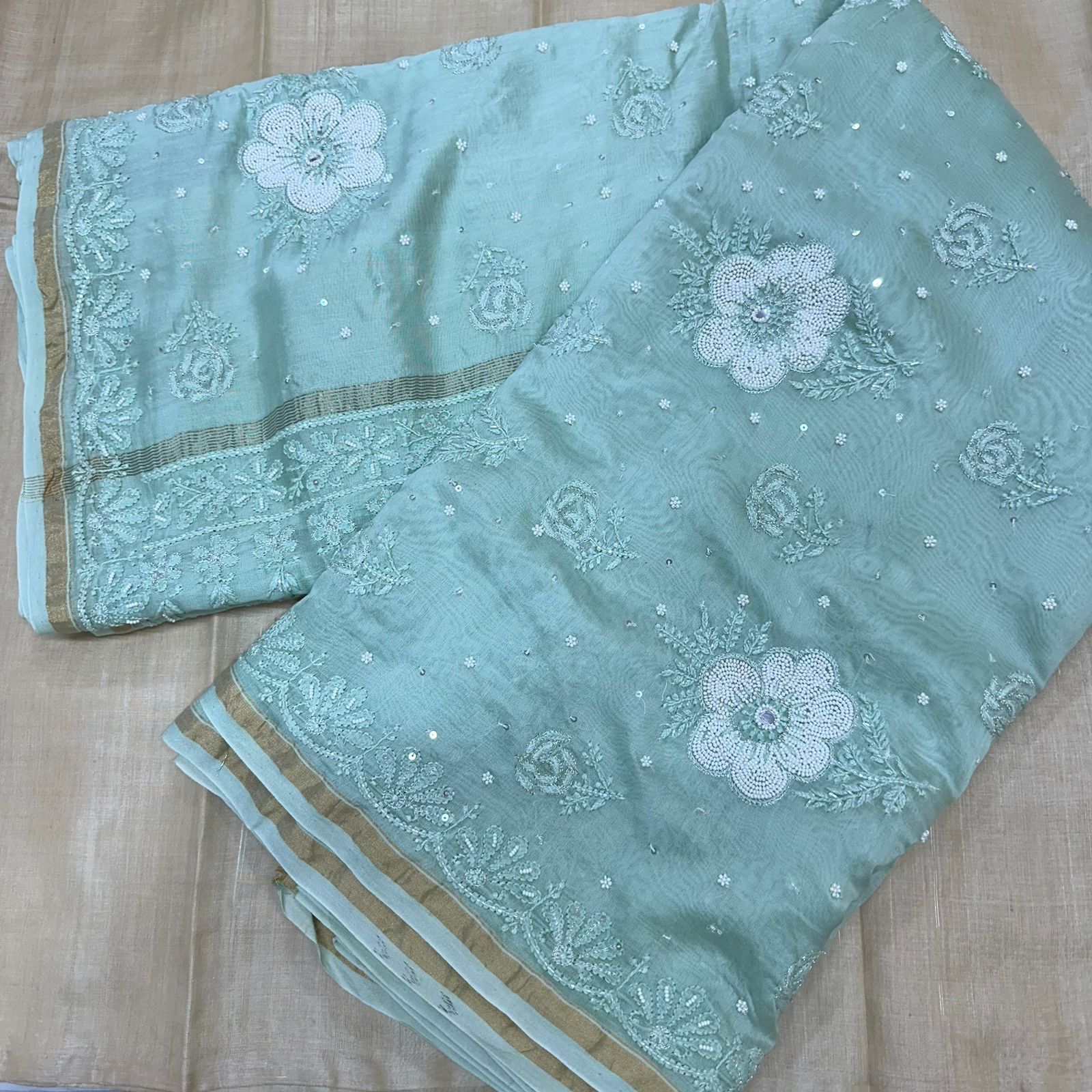 PREMIUM CHANDERI SAREE - Chikankari official