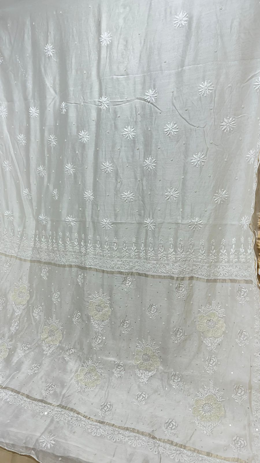 PREMIUM CHANDERI SAREE - Chikankari official