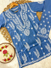 Premium Cotton Short Kurti & Pant - Chikankari official