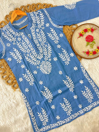 Premium Cotton Short Kurti & Pant - Chikankari official