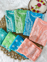 Premium Cotton Short Kurti & Pant - Chikankari official