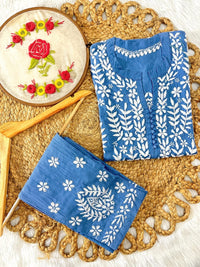 Premium Cotton Short Kurti & Pant - Chikankari official