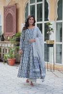 Premium Digital Print Kurti With Pant & Dupatta set - Chikankari official
