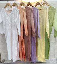 Premium Dobby Cotton Dyeable Dual Shade Kurtas With Free size Pant - Chikankari official