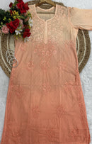 Premium Dobby Cotton Dyeable Dual Shade Kurtas With Free size Pant - Chikankari official