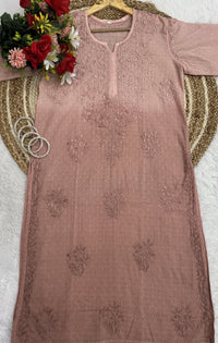 Premium Dobby Cotton Dyeable Dual Shade Kurtas With Free size Pant - Chikankari official