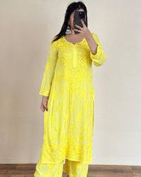 Premium Dyeable Modal Plazzo Set - Chikankari official