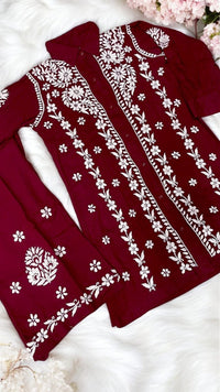 Premium Heavy Work Rayon Co - ord - Chikankari official