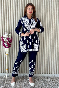 Premium Modal Co - ord Set - Chikankari official