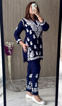 Premium Modal Co - ord Set - Chikankari official