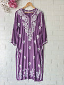 Premium Modal Cotton Chika. Embroidery kurta - Chikankari official