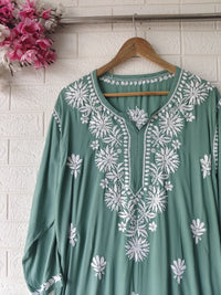 Premium Modal Cotton Chika. Embroidery kurta - Chikankari official