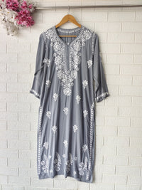 Premium Modal Cotton Chika. Embroidery kurta - Chikankari official