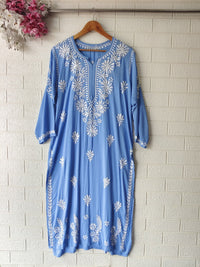 Premium Modal Cotton Chika. Embroidery kurta - Chikankari official