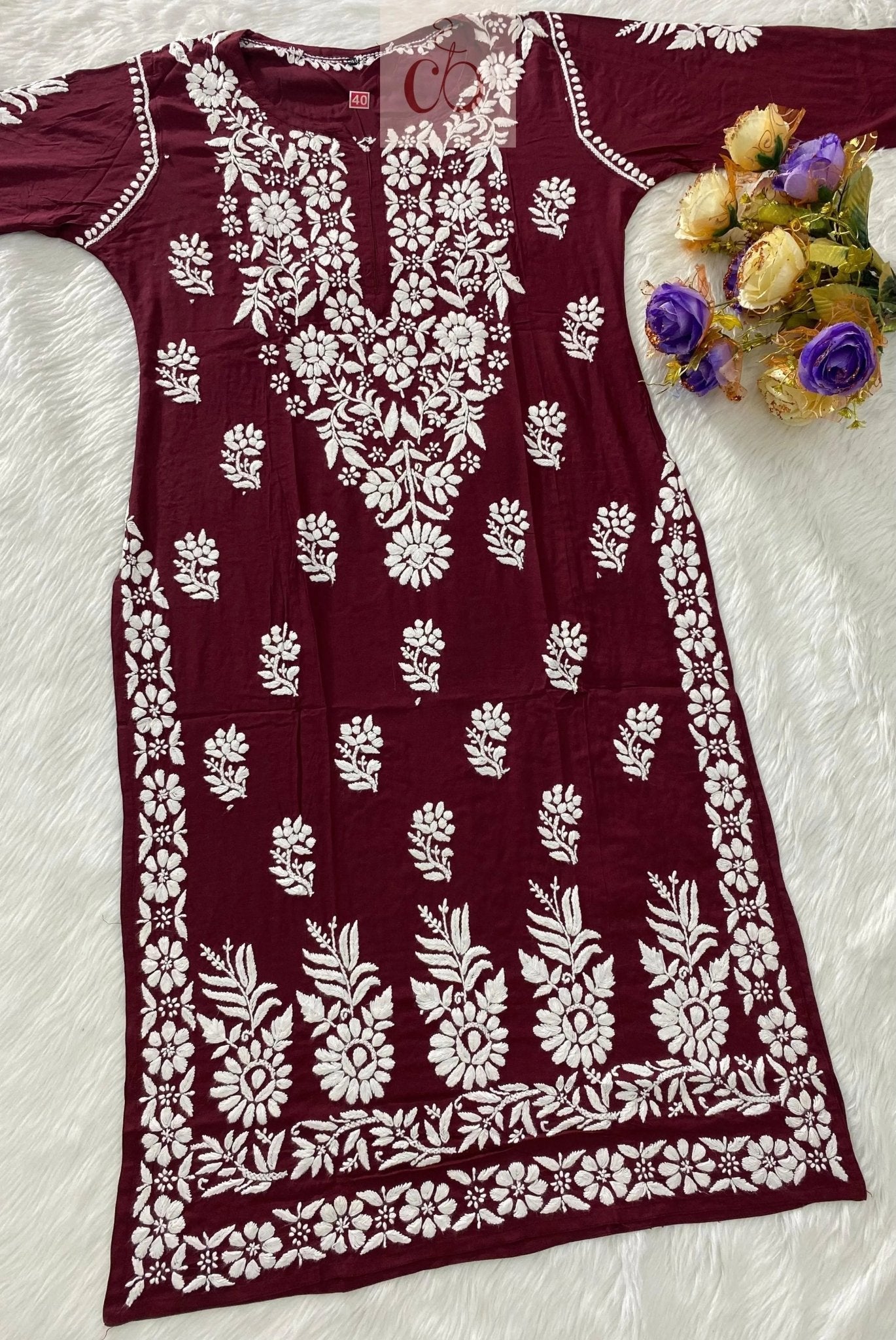 Premium Modal Cotton Heavy Work - Chikankari official
