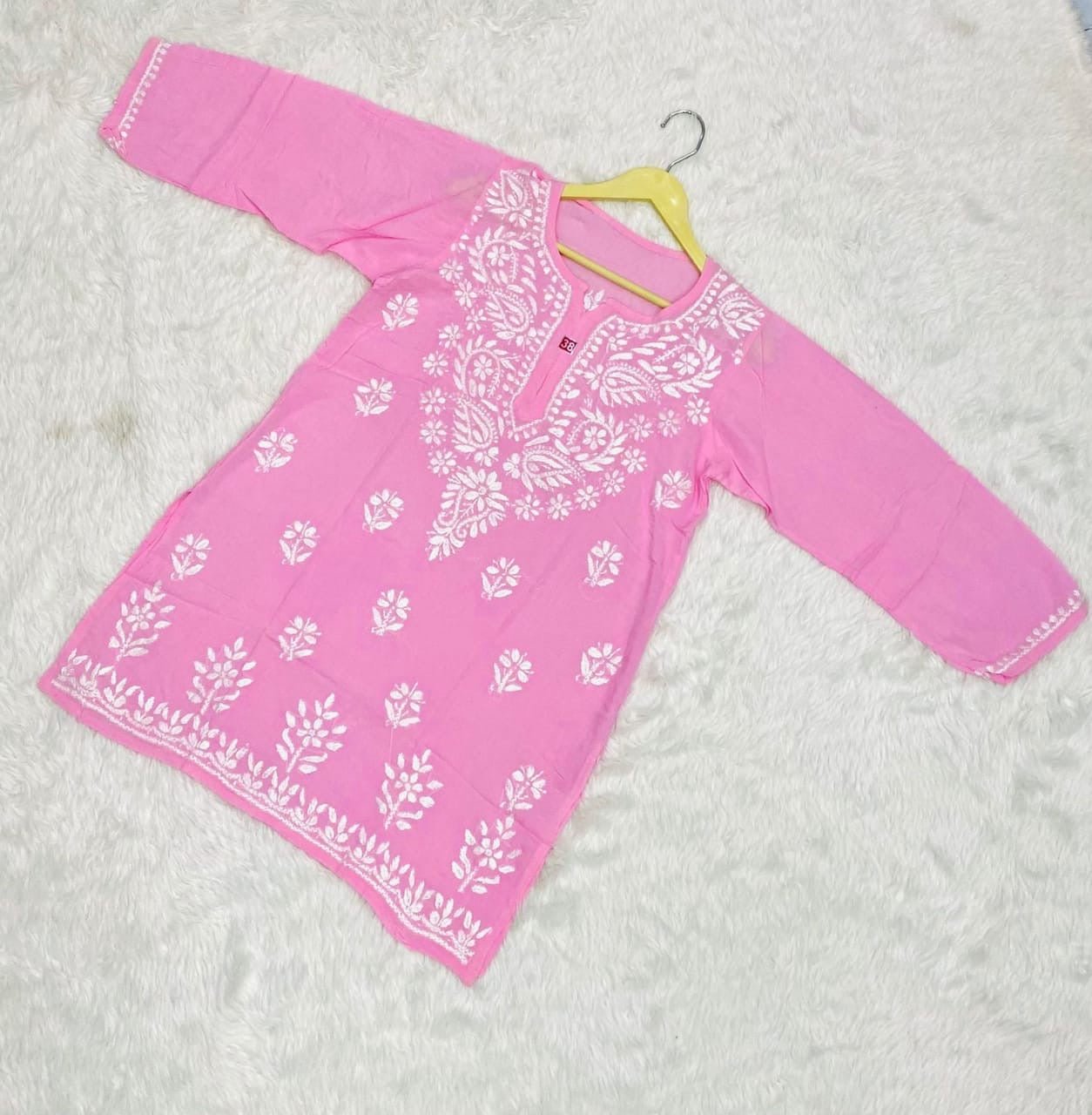 Premium Modal Cotton Short tops - Chikankari official