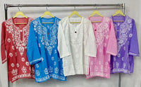 Premium Modal Cotton Short tops - Chikankari official