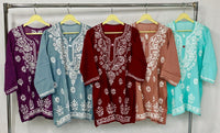 Premium Modal Cotton Short tops - Chikankari official