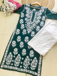 Premium modal Heavy Embroidery kurta - Chikankari official