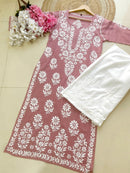 Premium modal Heavy Embroidery kurta - Chikankari official