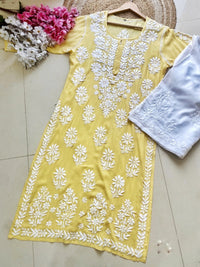 Premium modal Heavy Embroidery kurta - Chikankari official