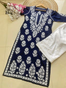 Premium modal Heavy Embroidery kurta - Chikankari official
