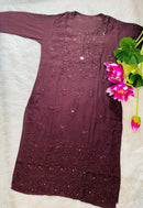Premium Modal Heavy Muqaish Kurta - Chikankari official