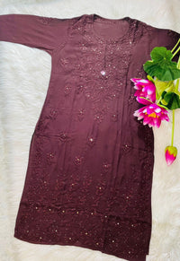 Premium Modal Heavy Muqaish Kurta - Chikankari official