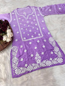 Premium modal pocket short Top and Plazzo - Chikankari official