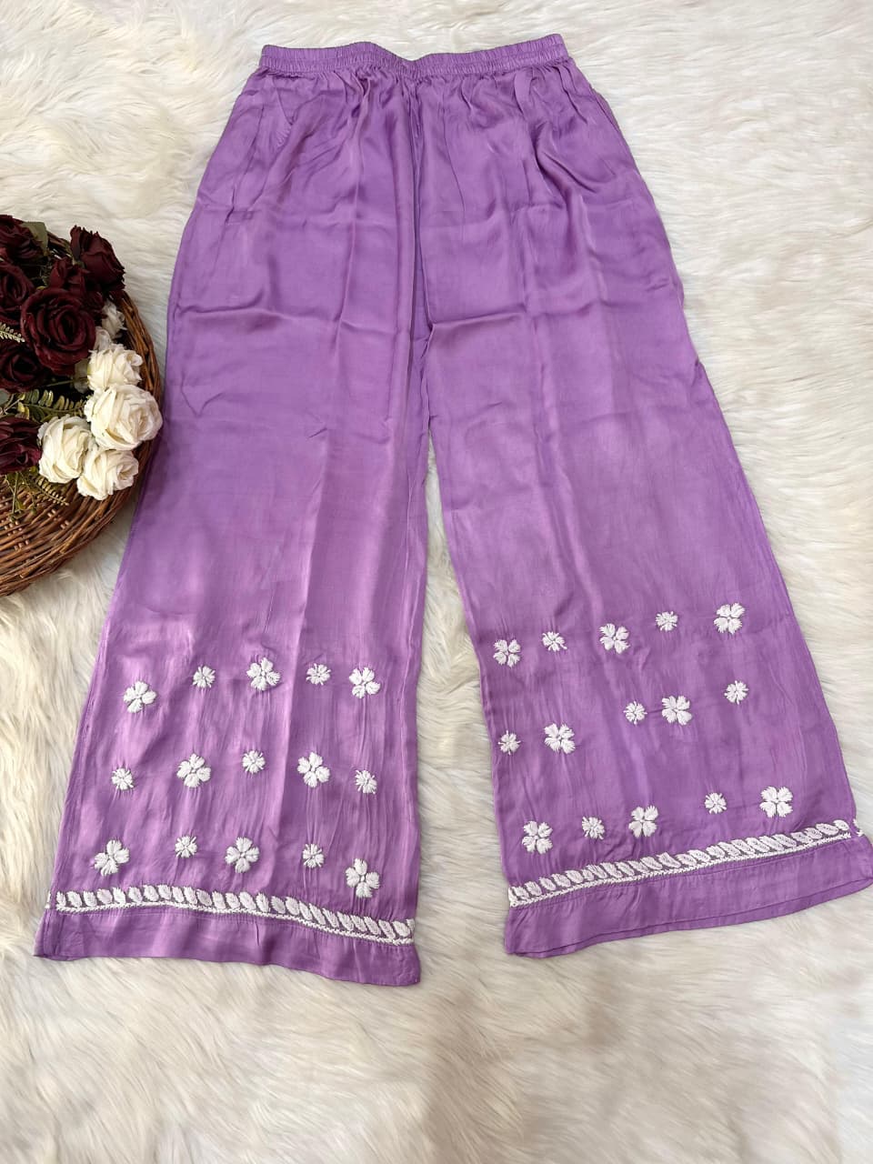 Premium modal pocket short Top and Plazzo - Chikankari official