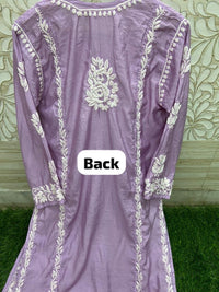 Premium New Design Fine Work Chanderi Plazo Set 3D - Chikankari official