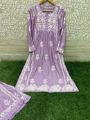 Premium New Design Fine Work Chanderi Plazo Set 3D - Chikankari official