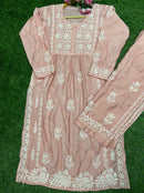 Premium New Design Fine Work Chanderi Plazo Set 3D - Chikankari official
