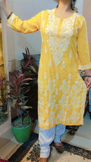 Premium Quality modaal with heavy Ghaas Patti work - Chikankari official