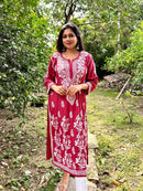 Premium Quality modaal with heavy Ghaas Patti work - Chikankari official
