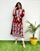 Premium Quality modaal with heavy Ghaas Patti work - Chikankari official