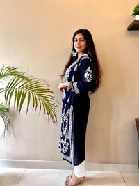 Premium Quality modaal with heavy Ghaas Patti work - Chikankari official
