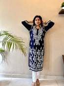 Premium Quality modaal with heavy Ghaas Patti work - Chikankari official