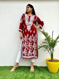 Premium Quality modaal with heavy Ghaas Patti work - Chikankari official